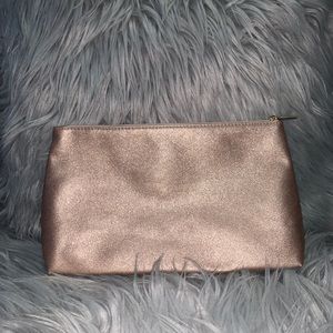 Sephora rose gold glitter makeup bag NWOT